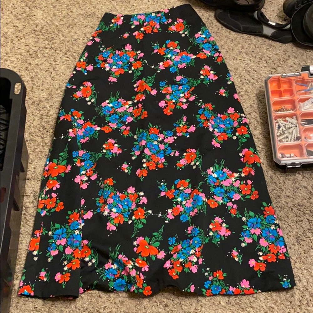 Floral Spring Maxi Skirt Vintage 60s 70s